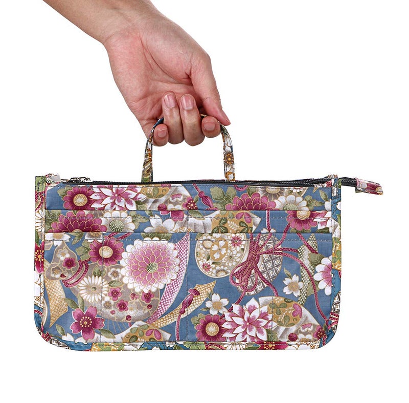 BTSKY Printing Handbag Organizers Inside Purse Insert-High Capacity 13 Pockets Bag Tote Organizer with Handle Sunflower - Image 5
